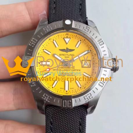 Replica Breitling Avenger II Seawolf A1733110/I519/106W/A20BASA.1 GF Stainless Steel Yellow Dial Swiss 2836-2