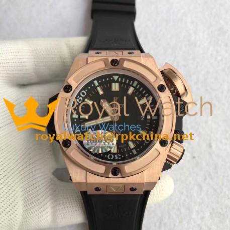 Replica Hublot Big Bang King Power Musee Oceanographique Monaco 731.OX.1170.RX HBB V6 Rose Gold Black Dial Swiss 7750