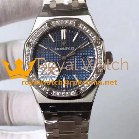Replica Audemars Piguet Royal Oak 15400 ZX Stainless Steel & Diamonds Blue Dial Swiss 3120