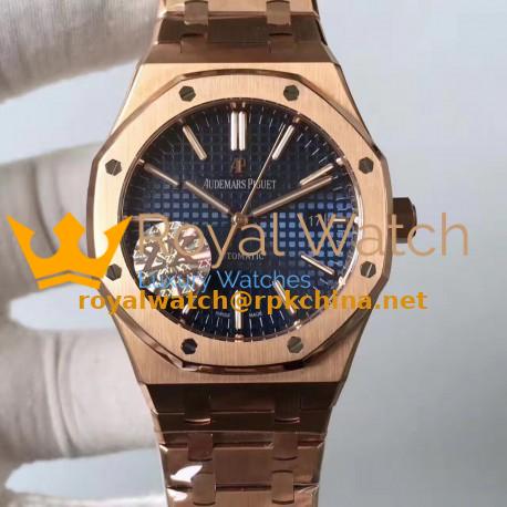 Replica Audemars Piguet Royal Oak 15400 ZX Rose Gold Blue Dial Swiss 3120