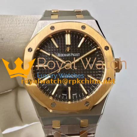 Replica Audemars Piguet Royal Oak 15400 JF Stainless Steel & Yellow Gold Black Dial Swiss 3120