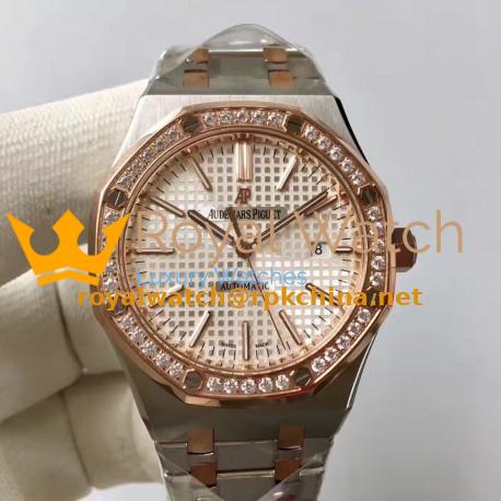 Replica Audemars Piguet Royal Oak 15400 JF Stainless Steel & Diamonds Silver Dial Swiss 3120