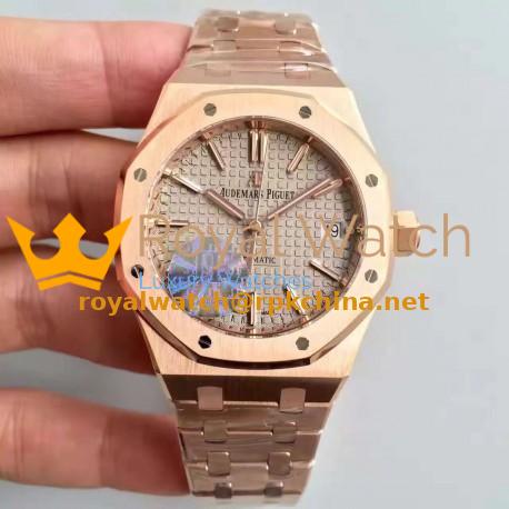 Replica Audemars Piguet Royal Oak 15450 JF Rose Gold Grey Dial Swiss 3120