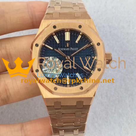 Replica Audemars Piguet Royal Oak 15450 JF Rose Gold Blue Dial Swiss 3120