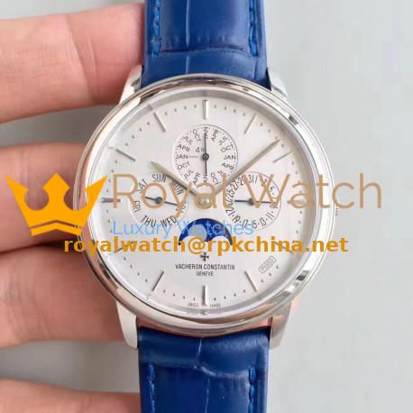 Replica Vacheron Constantin Patrimony Perpetual Calendar 43175/000P-B190 BF Stainless Steel Silver Dial Swiss 1120 QP