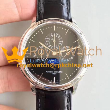 Replica Vacheron Constantin Patrimony Perpetual Calendar 43175/000P-B190 BF Stainless Steel Black Dial Swiss 1120 QP