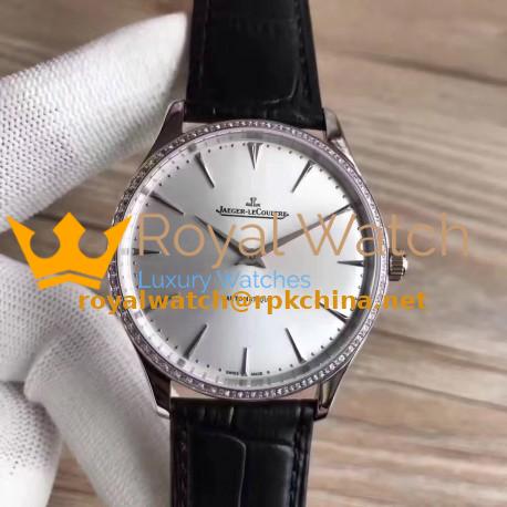 Replica Jaeger-LeCoultre Master Ultra Thin 41 1338421 N Stainless Steel & Diamonds Silver Dial M9015