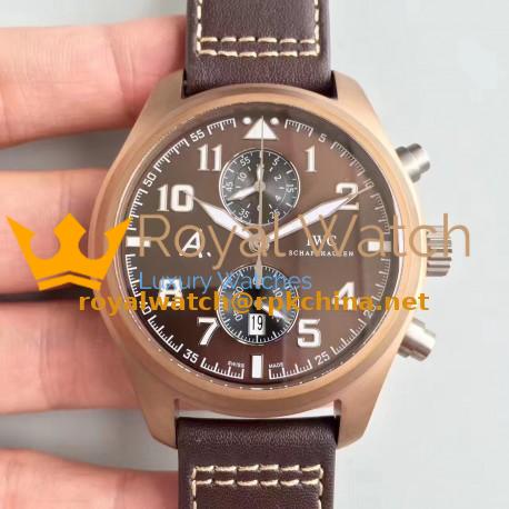 Replica IWC Pilot Last Flight Chronograph IW388005 ZF Brown Ceramic Brown Dial Swiss 7750