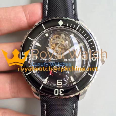 Replica Blancpain Fifty Fathoms Tourbillon 5025-1530-52A ZF Stainless Steel Black Dial Swiss 25A