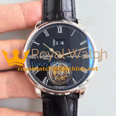 Replica Glashutte Original Senator Excellence Tourbillon 1-94-03-04-04-04 N Stainless Steel Black Dial Swiss 94-03