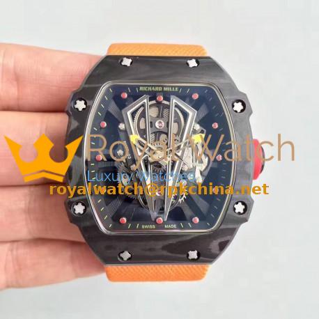 Replica Richard Mille RM27-03 Rafael Nadal KL Forged Carbon Black Skeleton Dial M9015