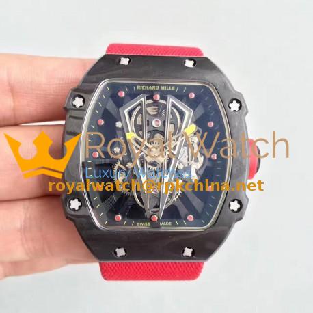 Replica Richard Mille RM27-03 Rafael Nadal KL Forged Carbon Black Skeleton Dial M9015