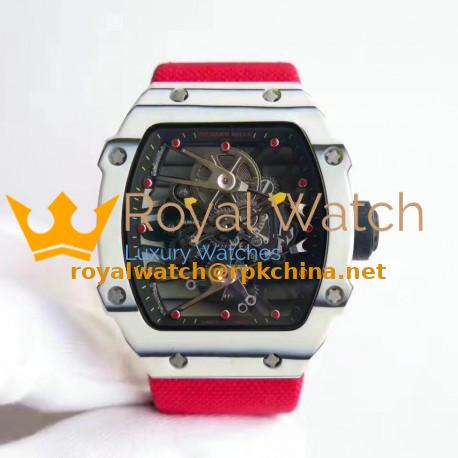 Replica Richard Mille RM27-02 Rafael Nadal KV White Forged Carbon Black Skeleton Dial M6T51