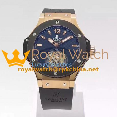 Replica Hublot Big Bang Tourbillon Solo Bang 305.PM.131.RX N Rose Gold Carbon Fiber Dial Swiss Tourbillon