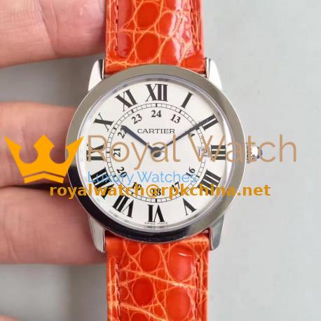 Replica Ronde Solo De Cartier Ladies W6700255 36MM K11 Stainless Steel White Dial Swiss Quartz