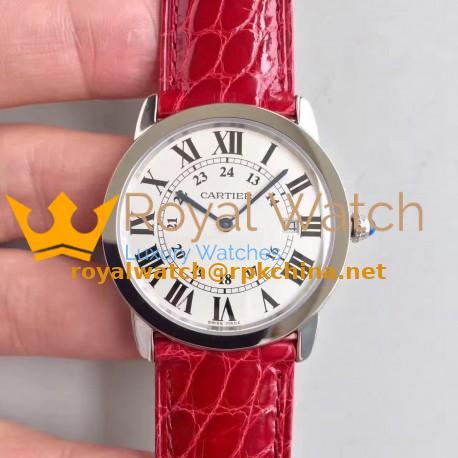 Replica Ronde Solo De Cartier Ladies W6700255 36MM K11 Stainless Steel White Dial Swiss Quartz