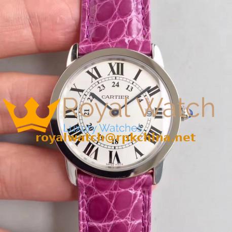 Replica Ronde Solo De Cartier Ladies W6700255 36MM K11 Stainless Steel White Dial Swiss Quartz