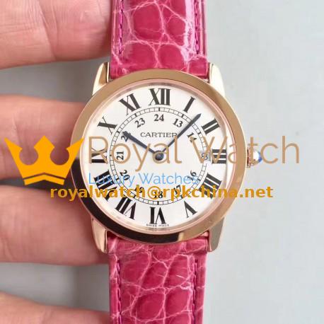 Replica Ronde Solo De Cartier Ladies W6701008 36MM K11 Rose Gold White Dial Swiss Quartz