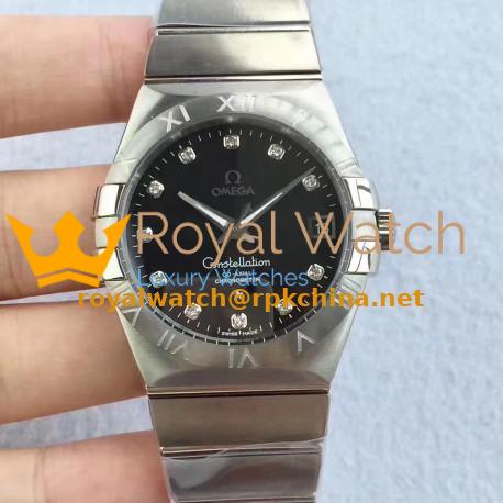 Replica Omega Constellation 123.10.38.21.51.001 38MM SSS Stainless Steel Black Dial Swiss 8500