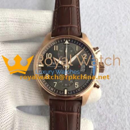 Replica IWC Pilot Spitfire Chronograph IW387803 ZF Rose Gold Anthracite Dial Swiss 7750