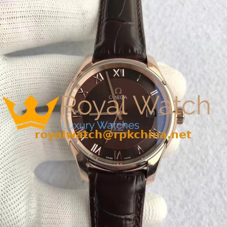 Replica Omega De Ville Co-Axial 41MM 431.53.41.21.13.001 XF Rose Gold Chocolate Dial Swiss 8501