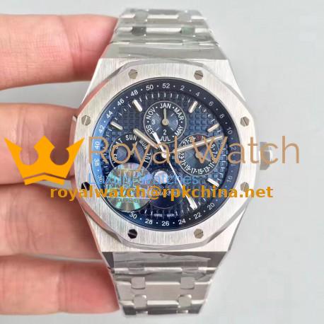 Replica Audemars Piguet Royal Oak Perpetual Calendar 41MM 26574ST.OO.1220ST.02 JF Stainless Steel Blue Dial Swiss 5134