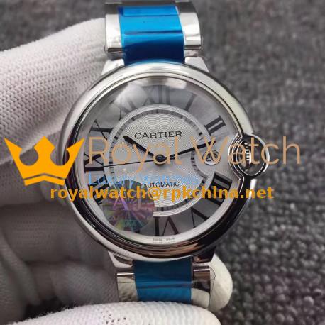 Replica Ballon Bleu De Cartier 42MM W69012Z4 AJ Stainless Steel Silver Dial Swiss 2824-2