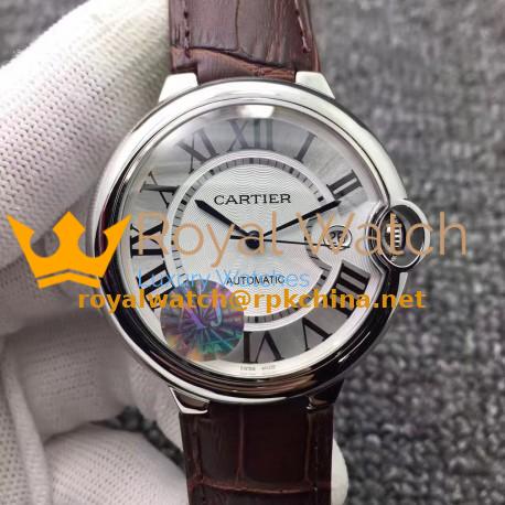 Replica Ballon Bleu De Cartier 42MM W6901351 AJ Stainless Steel Silver Dial Swiss 2824-2