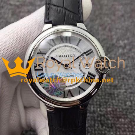 Replica Ballon Bleu De Cartier 42MM W6901351 AJ Stainless Steel Silver Dial Swiss 2824-2