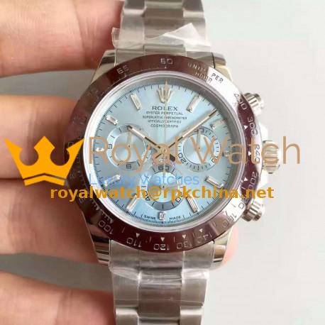 Replica Rolex Daytona Cosmograph 116506 JH Stainless Steel Ice Blue Dial Swiss 4130 Run 6@SEC