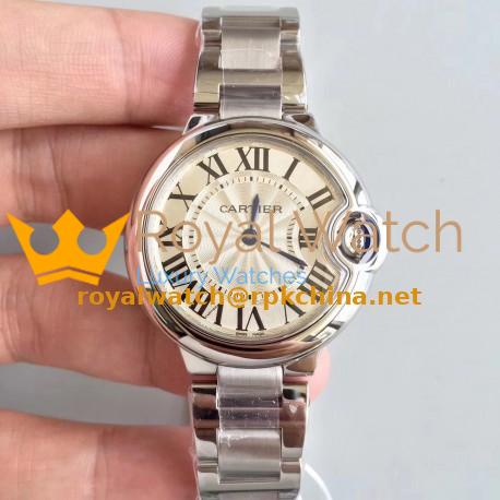 Replica Ballon Bleu De Cartier W6920084 33MM V6 Stainless Steel Silver Dial Swiss Quartz