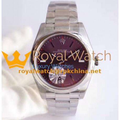 Replica Rolex Oyster Perpetual 39 114300 JF Stainless Steel Red Dial Swiss 3132