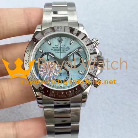 Replica Rolex Daytona Cosmograph 116506 JF Stainless Steel Ice Blue Dial Swiss 7750 Run 6@SEC