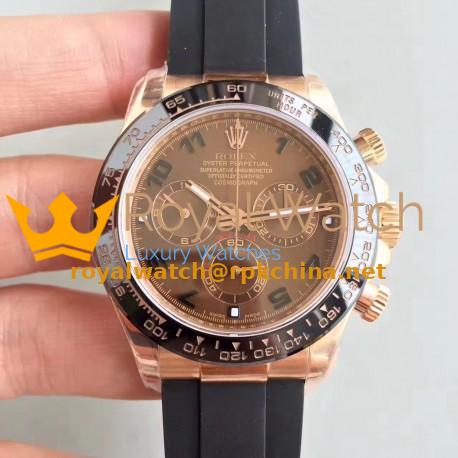 Replica Rolex Daytona Cosmograph 116515LN N Rose Gold Chocolate Dial Swiss 7750 Run 6@SEC