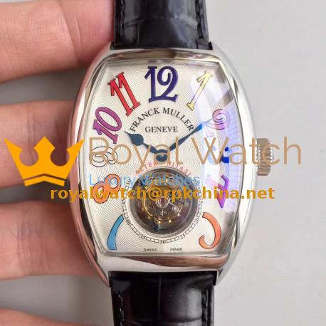 Replica Franck Muller Crazy Color Dreams Tourbillon 8880 LH Stainless Steel White Dial Swiss Tourbillon