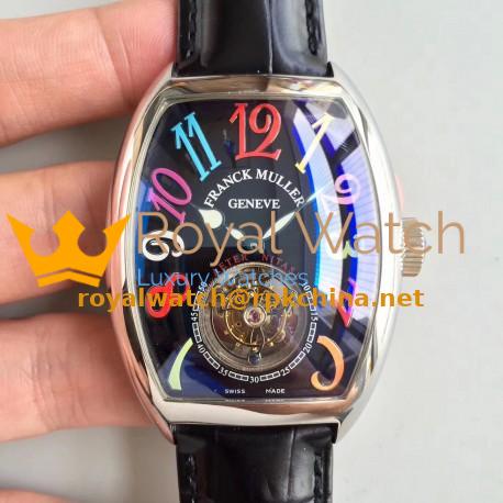 Replica Franck Muller Crazy Color Dreams Tourbillon 8880 LH Stainless Steel Black Dial Swiss Tourbillon