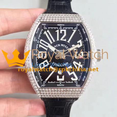Replica Franck Muller Vanguard V45 LE Titanium & Diamonds Black Dial Swiss 2824-2
