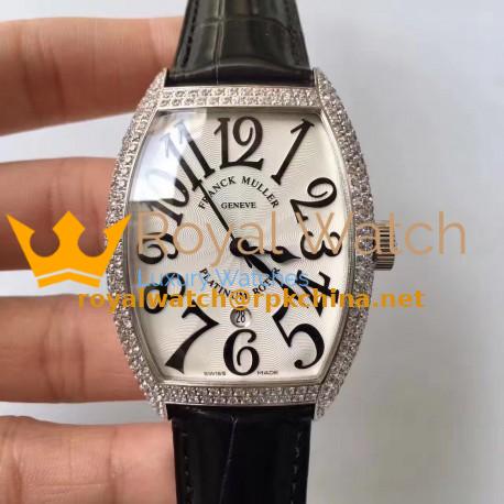 Replica Franck Muller 7880 SC DT Platinum Rotor ZX Stainless Steel & Diamonds White Dial Swiss 2824-2
