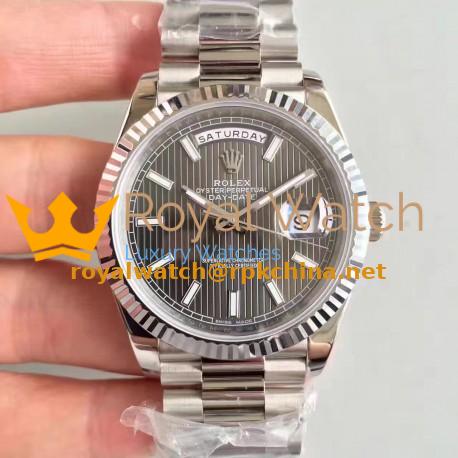 Replica Rolex Day-Date 40 228239 N Stainless Steel Anthracite Dial Swiss 3255