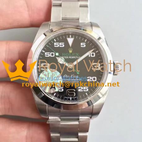 Replica Rolex Air-King 116900 JF Stainless Steel Black Dial Swiss 3131