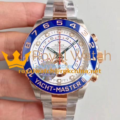 Replica Rolex Yacht-Master II 116681 JF Stainless Steel & Rose Gold White Dial Swiss 7750