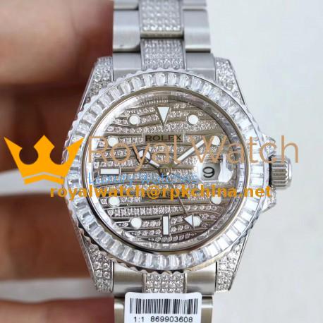 Replica Rolex GMT-Master II 116769 WT Stainless Steel & Diamonds Diamond Dial Swiss 2836-2