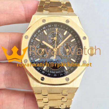 Replica Audemars Piguet Royal Oak Perpetual Calendar 41MM 26574BA.OO.1220BA.01 BF Yellow Gold Black Dial Swiss 5134