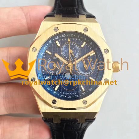 Replica Audemars Piguet Royal Oak Perpetual Calendar 41MM 26574BA.OO.1220BA.01 BF Yellow Gold Blue Dial Swiss 5134