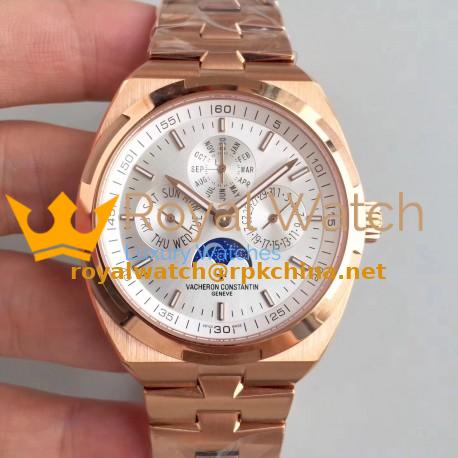 Replica Vacheron Constantin Overseas Ultra Thin Perpetual Calendar 4300V/120G-B102 BF Rose Gold Silver Dial Swiss 1120 QP