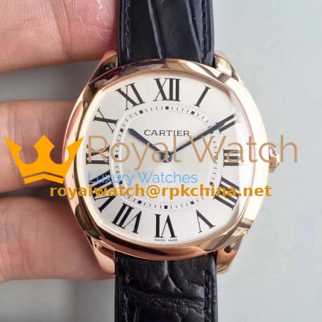 Replica Drive de Cartier Extra-Flat WGNM0006 N Rose Gold Silver Dial Swiss 2824-2
