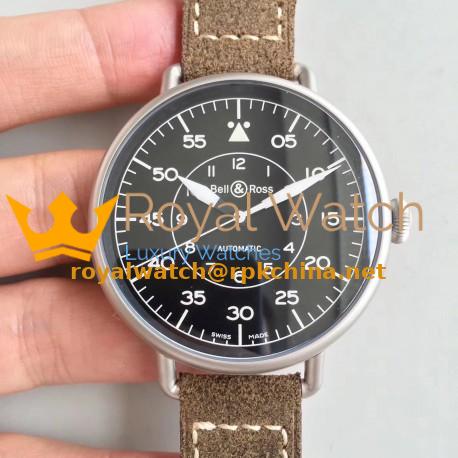 Replica Bell & Ross Vintage Military BRWW192-MIL/SCA BR Stainless Steel Black Dial M9015