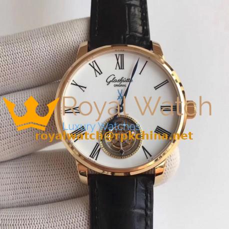 Replica Glashutte Original Senator Meissen Tourbillon 1-94-11-01-01-04 N Rose Gold White Dial Swiss 94-11