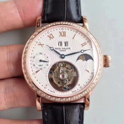Grand Complication Tourbillon Noob Factory RG & Diamonds White Dial Swiss Tourbillon