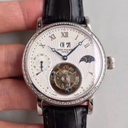 Grand Complication Tourbillon Noob Factory SS & Diamonds White Dial Swiss Tourbillon